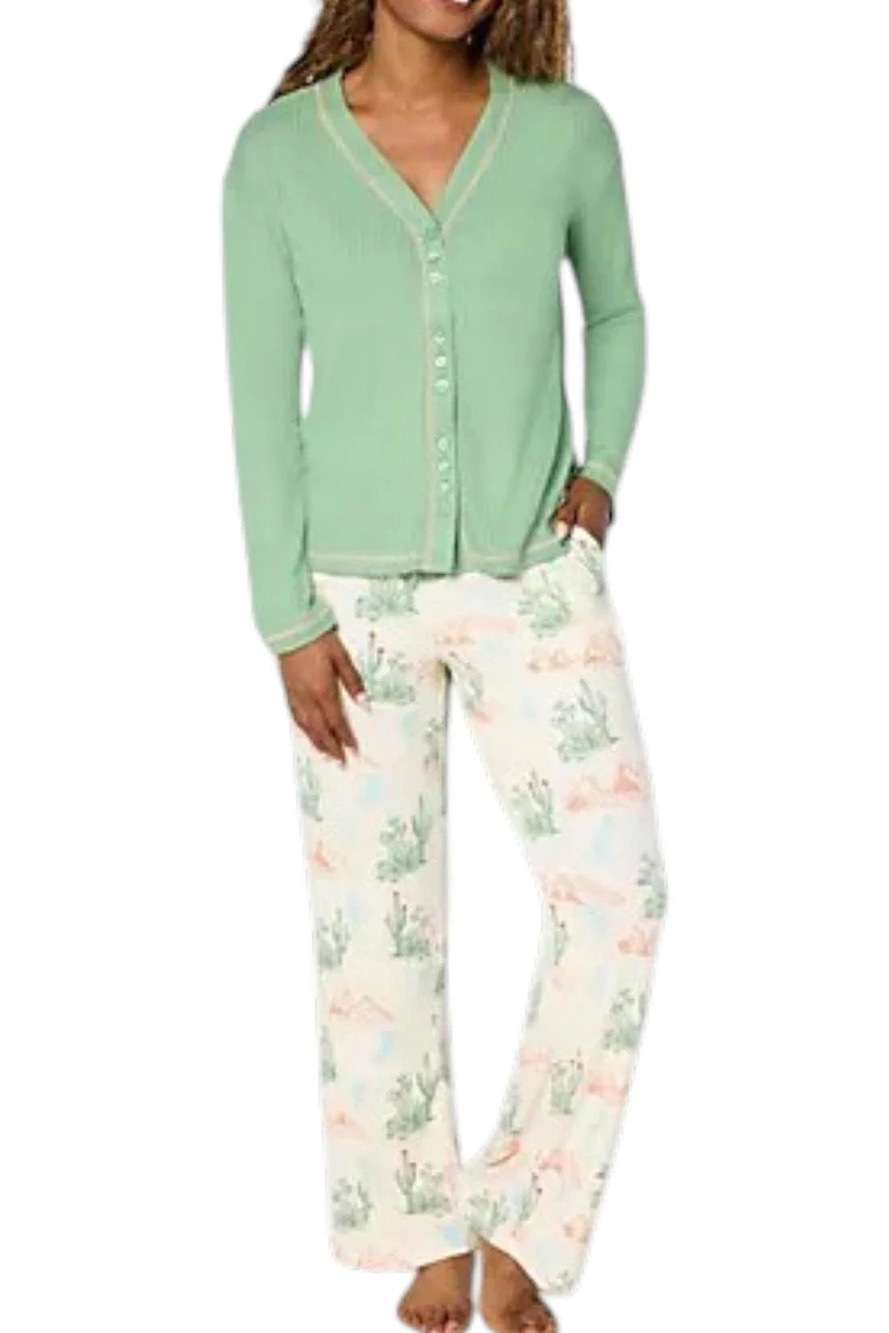 MUK LUKS Women's Butter Knit Western Prairie Pajama Set Wild West - Regular